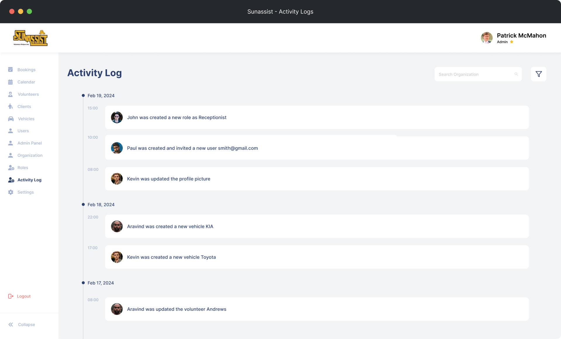 Activity Logs